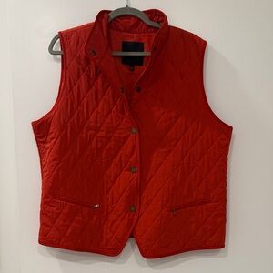 Talbots Vibrant Orange Quilted Vest